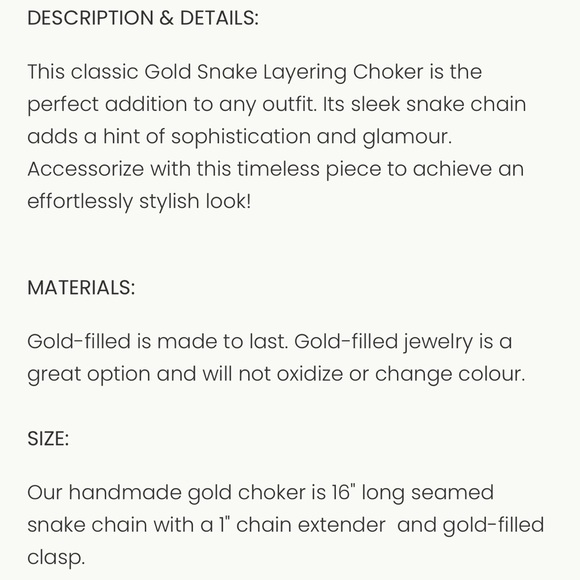 NWT Devi Arts Gold Snake Layering Choker - Picture 3 of 3